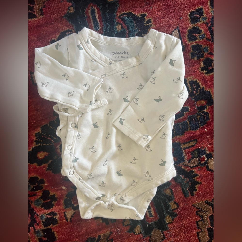 Pehr kimono style long sleeve onesie